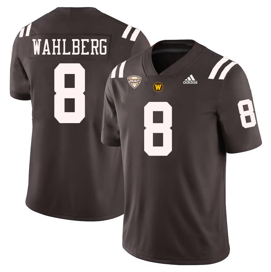 #8 Jacob Wahlberg Western Michigan Broncos College Football Jerseys Stitched-Brown